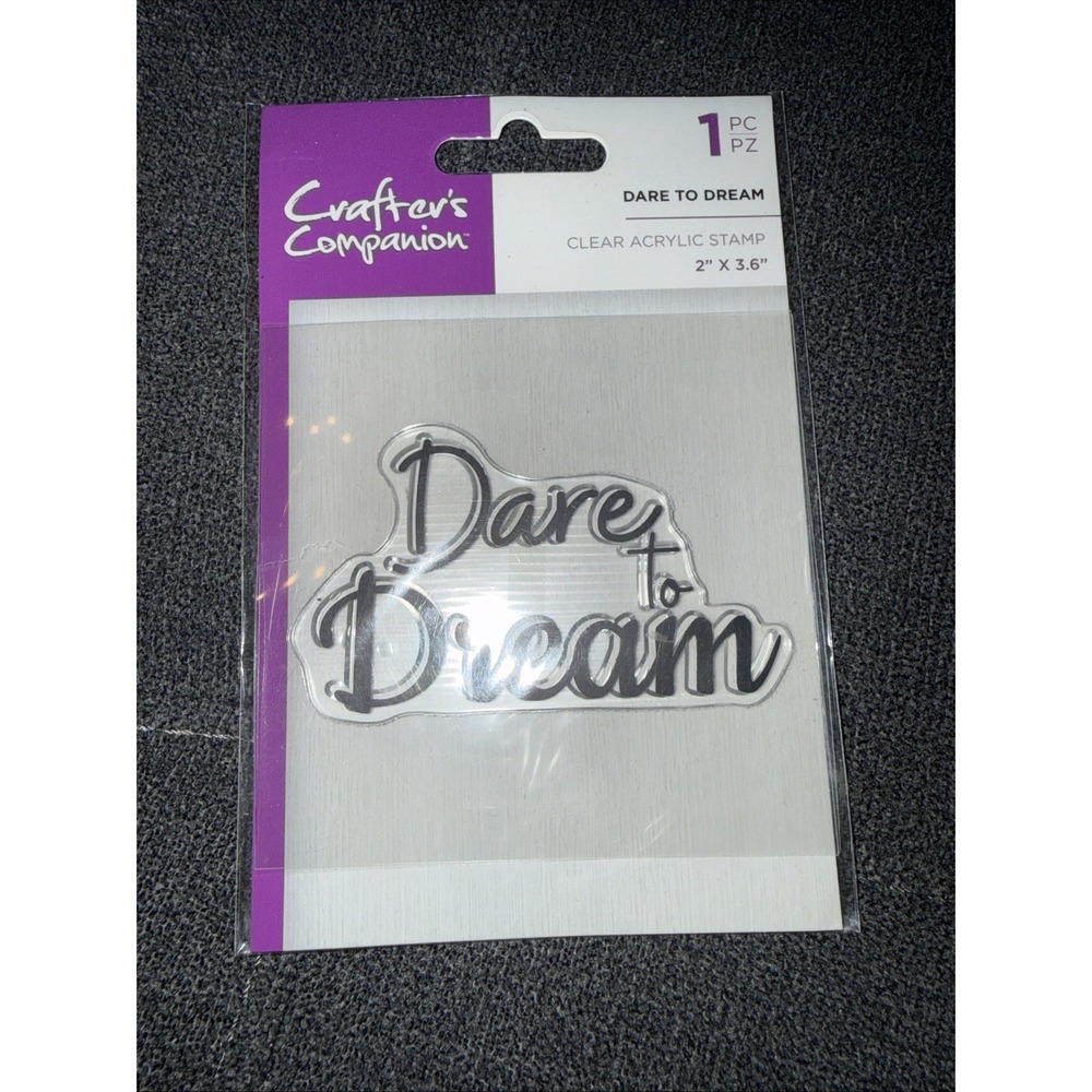 Dare to Dream Stamp Clear Cling Set Crafter's Companion Text Script